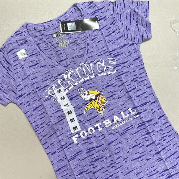Minnesota Vikings NFL Fitted Tee Shirt  Pride Playing IV Burnout Womens M L NWT - Picture 3 of 4